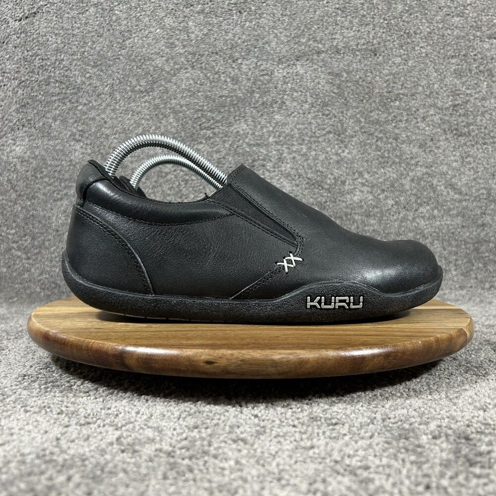 Kuru Kivi Women’s Sz 9 W Black Leather Classic Walking Slip-On Shoes No Insoles
